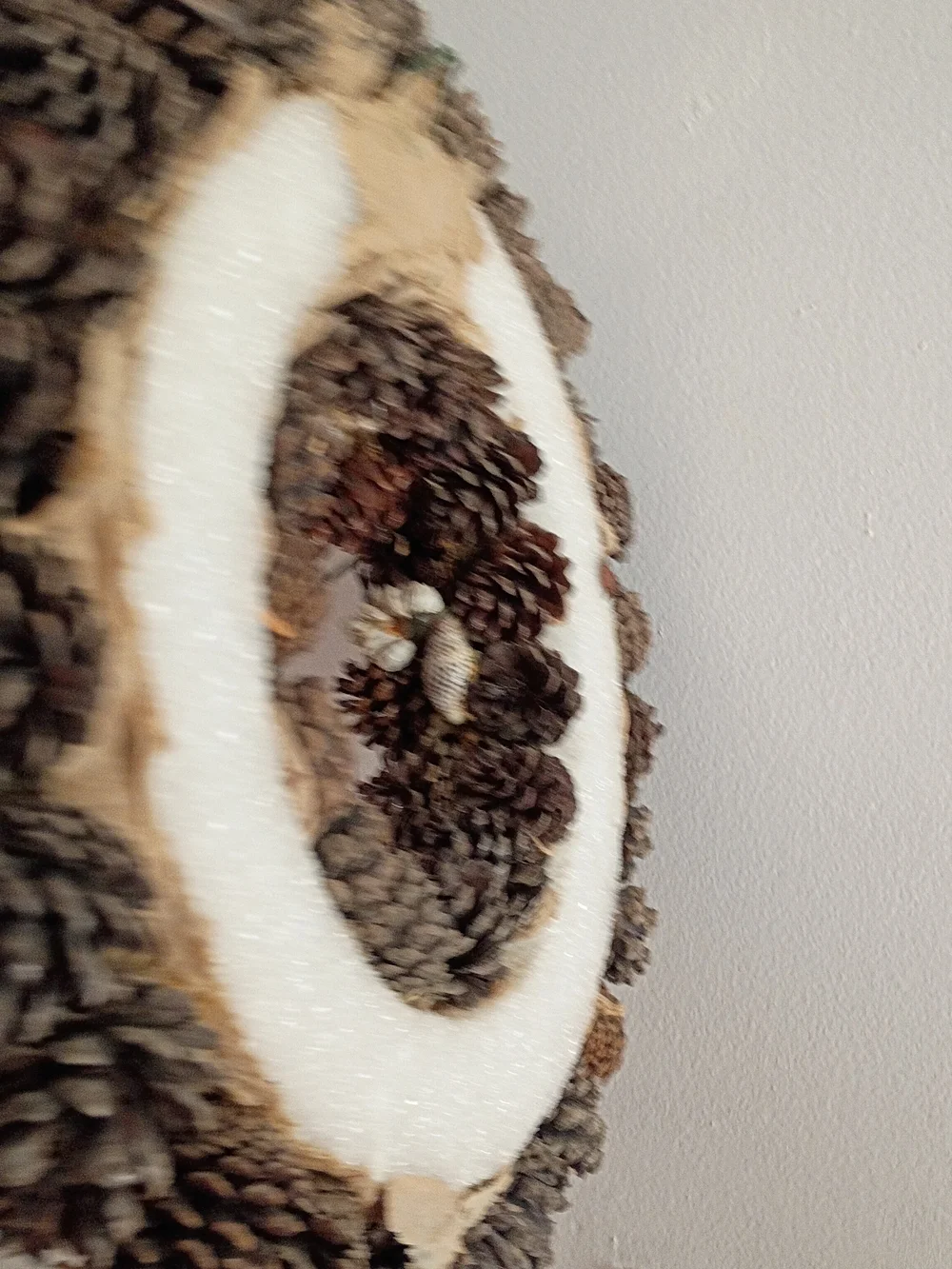 Stunning Natural Pinecone & Shell Wreath - Brown Sz 13x13